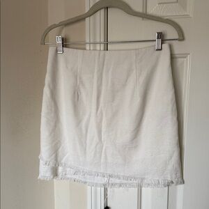 Princess Polly White Linen Mini Skirt